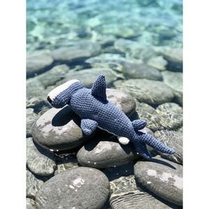 Handmade Crochet Hammerhead Shark Plush Stuffed Animal Blue White